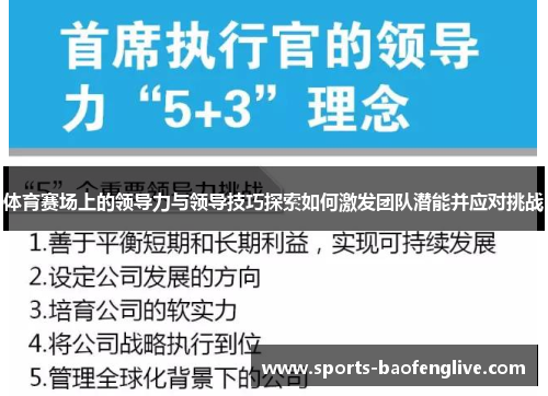 体育赛场上的领导力与领导技巧探索如何激发团队潜能并应对挑战